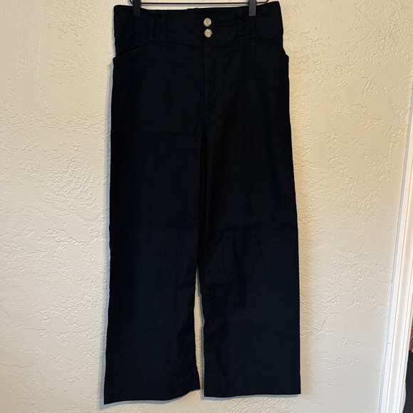 Anthropologie Pants - Anthropologie ankle length wide leg stretch Black Trousers 30